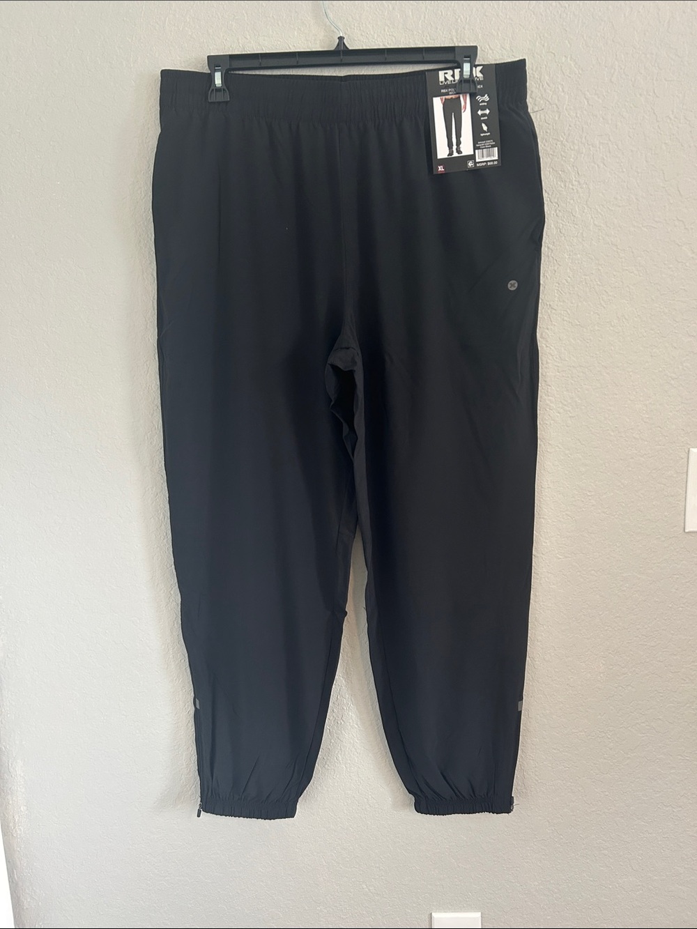 RBX Black Men's Lightweight Athletic Joggers